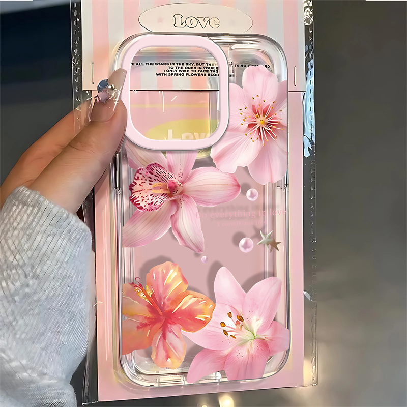 Pink Lily Flower Pattern Phone - Phone Cases Xr Iphone review and price
