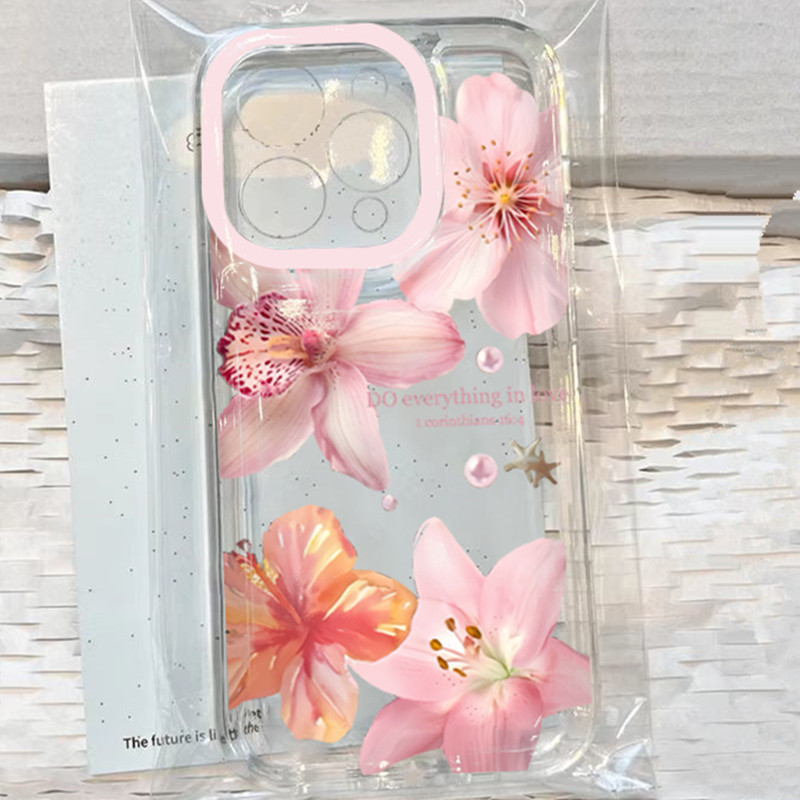Pink Lily Flower Pattern Phone - Phone Cases Xr Iphone review and price