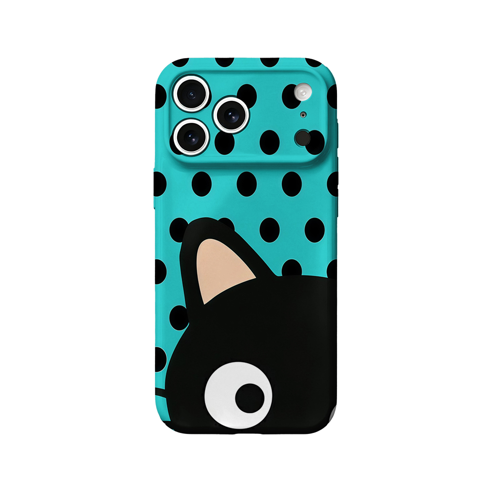 Turquoise Polka Dot Cat Phone  - Phone Cases Xr Iphone review and price