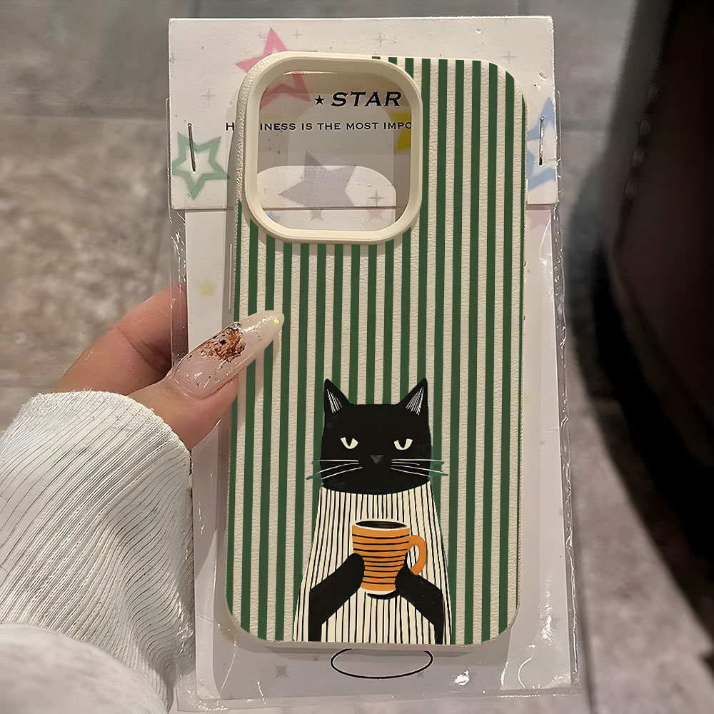 Funny Coffee Cat Pattern Lyche - Phone Cases Xr Iphone review and price