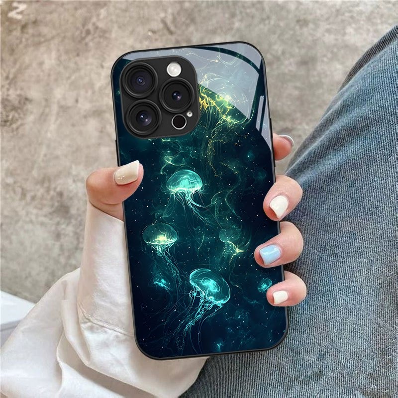 Deep Sea Fluorescent Jellyfish - Phone Cases For Iphone 16 review and price